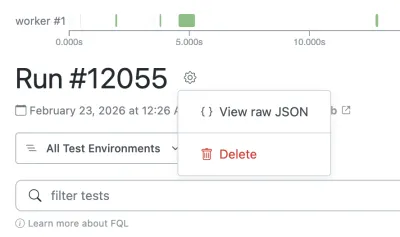 Individual run deletion